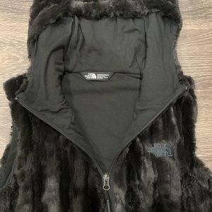 The North Face Hooded Fur Vest size XS